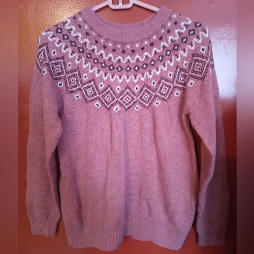 Elegant Mauve Patterned Women's Sweater